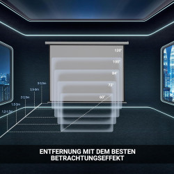 HOMCOM Beamer Leinwand 203 x 152 cm 100 Zoll 4:3 HD 4K Projektionsleinwand Elektrische Motor Leinwand mit Fernbedienung für