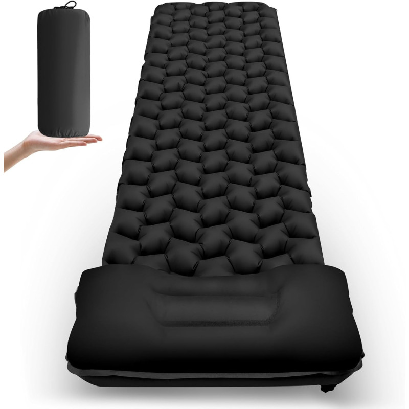 Isomatte Camping, Ultraleicht Outdoor Camping Isomatte Aufblasbare mit Kissen, wasserdichte Faltbar Luftmatratze, Kleines