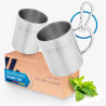 NORDMUT® Edelstahl Thermobecher [2er Set] Camping Tasse | nachhaltige Edelstahl Tasse | Kaffeetasse doppelwandig isoliert und
