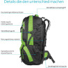 OcioDual Wanderrucksack 60L, Travelite Rucksack, Arbeitsrucksack Herren, Wanderrucksack Herren, Rucksack Wasserdicht,
