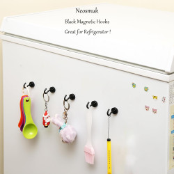 Neosmuk Magnethaken Schwarz, 10kg Extra Starke Magnetische Haken für Camping, Werkstatt, Spind, Kleiderhaken mit Neodym Magnet
