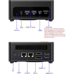 AOOSTAR GEM12 PRO Max Mini PC, Schwarz Ryzen 7 8845HS Mini Gaming PC 32GB DDR5 RAM 1TB SSD M.2 2280 PCIE4.0, Mini Computer mit