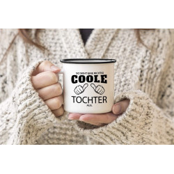 Moonworks Emaille Tasse Becher So sieht ein richtig ein richtig cooler Camper aus Berufe Kaffeetasse weiß-schwarz unisize