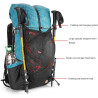 MOXIHIKE 3FULGEAR Hiking Backpack for Men Women 56L(40+16) Lightweight Outdoor Camping Bag Trekking Daypack