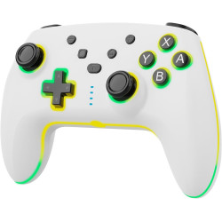 Wireless Controller für Switch/Lite/OLED Konsole, Switch Pro Controller mit Farbwechselnde RGB Beleuchtung/Dual Vibration/6