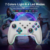 Wireless Controller für Switch/Lite/OLED Konsole, Switch Pro Controller mit Farbwechselnde RGB Beleuchtung/Dual Vibration/6