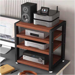 HiFi-Lautsprecherständer mit 3/4 Ebenen, kleiner Audio-Video-Medienschrank für Heimkino, Plattenspieler-Rack,