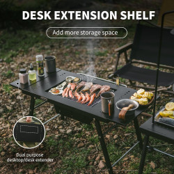 Naturehike Tragbarer IGT-Tisch mit Holzkohlegrill, klappbarer Campingtisch und Grill, Lieferung mit Tischverlängerung und