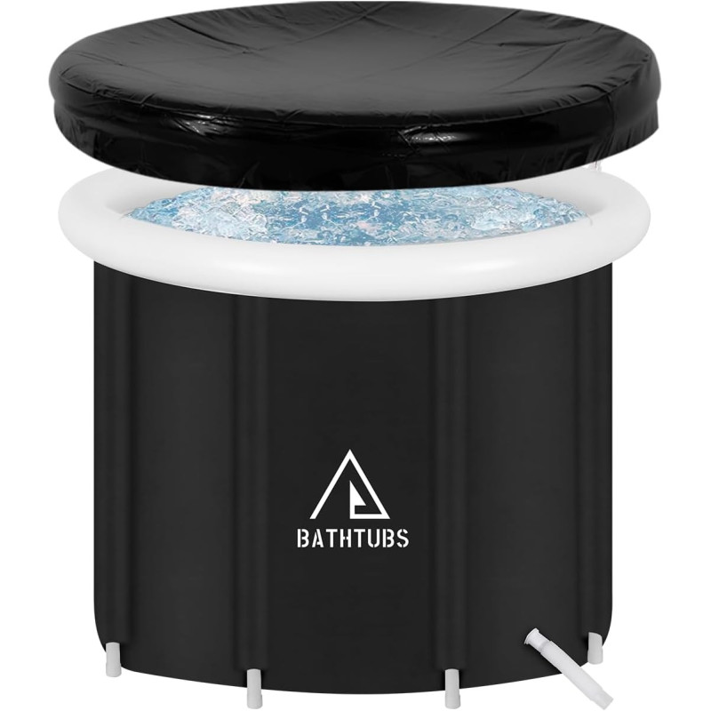 Faltbare Eisbad Badewanne 80cm Large Aufblasbare Badewanne Erwachsene Eisbaden Tonne Freistehende Ice Tub Mobile Badewanne