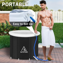 Faltbare Eisbad Badewanne 80cm Large Aufblasbare Badewanne Erwachsene Eisbaden Tonne Freistehende Ice Tub Mobile Badewanne