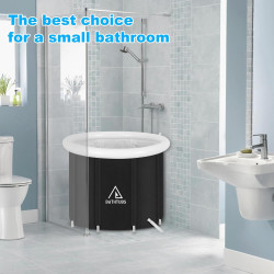 Faltbare Eisbad Badewanne 80cm Large Aufblasbare Badewanne Erwachsene Eisbaden Tonne Freistehende Ice Tub Mobile Badewanne