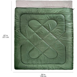Amazon Basics Rechteckig Schlafsack für kaltes Wetter, zum Camping und Wandern, Queensize-Größe für zwei Personen, Double,