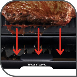 Tefal Tischgrill Malaga TG3918 | Elektrogrill | Regelbarer Thermostat | Antihaftbeschichtete Grillplatte, 2/3 Grill, 1/3