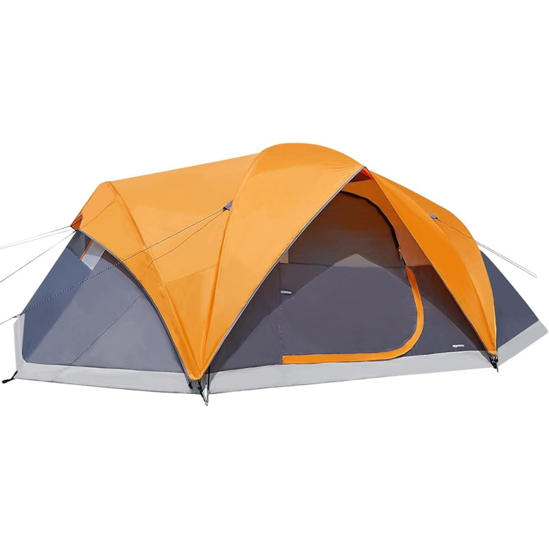 Amazon Basics Kuppelzelt für Camping mit Regenschutz und Tragetasche, wasserdichtes 3-Jahreszeiten-Zelt, einfach aufzubauen, 6 Amazon Basics Kuppelzelt für Camping mit Regenschutz und Tragetasche, wasserdichtes 3-Jahreszeiten-Zelt, einfach aufzubauen, 6