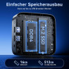 NiPoGi AK1PLUS Mini PC Ιntel Alder Lake-Ν N95(bis zu 3,4 GHz) 8GB DDR4 256GB SSD,Micro PC, 2,5-Zoll-SSD/Gigabit Ethernet/2.4+5G