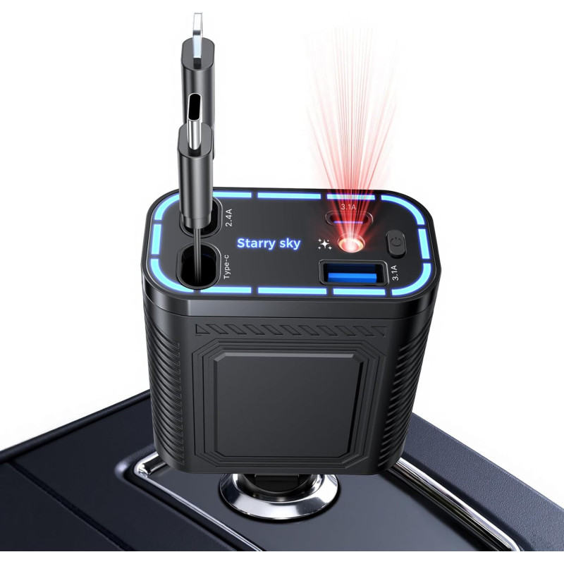 4 in 1 Zigarettenanzünder USB C 66W Handy Schnelles Auto Ladegerät Adapter, Auto Zubehör Reise Gadgets, Travel Essentials 4 in 1 Zigarettenanzünder USB C 66W Handy Schnelles Auto Ladegerät Adapter, Auto Zubehör Reise Gadgets, Travel Essentials