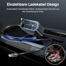 4 in 1 Zigarettenanzünder USB C 66W Handy Schnelles Auto Ladegerät Adapter, Auto Zubehör Reise Gadgets, Travel Essentials