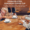 120 ml Edelstahl-Kaffeetassen-Set mit Untertasse, doppellagiger isolierter Kaffeetasse, Metall-Espresso-Tasse, Cappuccino-Tasse