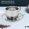 120 ml Edelstahl-Kaffeetassen-Set mit Untertasse, doppellagiger isolierter Kaffeetasse, Metall-Espresso-Tasse, Cappuccino-Tasse
