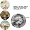 120 ml Edelstahl-Kaffeetassen-Set mit Untertasse, doppellagiger isolierter Kaffeetasse, Metall-Espresso-Tasse, Cappuccino-Tasse
