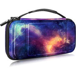 FINTIE Tragetasche Kompatibel mit Nintendo Switch 2017 /Switch OLED Modell 2021- [Stoßfeste] Hartschalen Aufbewahrung mit 10