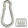 sprookber Karabinerhaken aus Edelstahl, mit Feder, 304 Edelstahl-Clips, 6 Stück