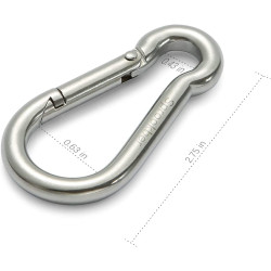 sprookber Karabinerhaken aus Edelstahl, mit Feder, 304 Edelstahl-Clips, 6 Stück