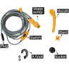 Campingdusche 12v, Tragbar Gartendusche Camping Dusche Outdoor Duschkopf mit Schlauch Haken, für Auto Kfz Wohnwagen Wohnmobil