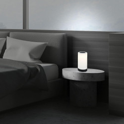 BRILONER - LED Tischlampe kabellos mit Touch, dimmbar in Stufen, Glasschirm, Nachttischlampe, Leselampe, LED lampe,