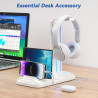 KDD Headset Halterung - und Controller Halter mit Aufladestation - Headset Controller Halterung mit 9 Lichtmodi - Controller