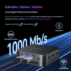 Blackview MP80 Mini PC 16GB LPDDR5 RAM 512GB M.2 SSD, Intel 12 Gen Alder Lake N95(bis zu 3,4GHz) Mini Computer, 4K UHD Desktop