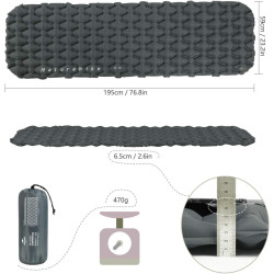 Naturehike Ultraleichte aufblasbare Isomatte Einzelne Schlafmatten 6,5 cm Dicke aufblasbare Schlafmatten Outdoor Kompakt und