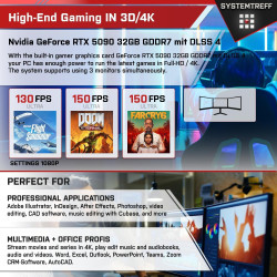 SYSTEMTREFF High-End Gaming PC Intel Core i7-12700KF 12x5GHz | Nvidia RTX 5090 32GB DX12 | 1TB M.2 NVMe | 32GB DDR5 RAM |