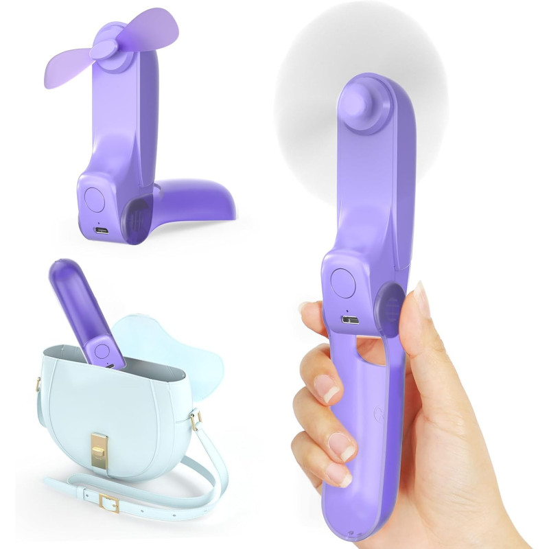 Koonie Mini Handventilator, 3-in-1 Handventilator,Tragbarer Ventilator mit 2 Windgeschwindigkeit & 8 Stunden, USB Koonie Mini Handventilator, 3-in-1 Handventilator,Tragbarer Ventilator mit 2 Windgeschwindigkeit & 8 Stunden, USB