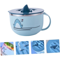 UPKOCH Edelstahl Instant Noodle Bowl Mit Deckel Cartoon Suppenschüssel Für Nudeln Ramen Salat Geeignet Für Büro Küche Picknick