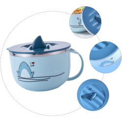 UPKOCH Edelstahl Instant Noodle Bowl Mit Deckel Cartoon Suppenschüssel Für Nudeln Ramen Salat Geeignet Für Büro Küche Picknick