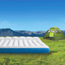 Intex 67999 – Aufblasbare Doppel-Campingmatratze, Laminat, Grau und Hellblau, 127 x 193 x 24 cm