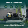 Green Haven 2L Camping Flötenkessel - Tragbare Edelstahl Reise-Teekanne, Campingkessel für Gasherd, Elektroherd & Lagerfeuer,