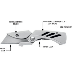 Gerber Cuttermesser, Klappbar, Klingenlänge: 5,7 cm, EAB Lite, Edelstahl, 31-000345