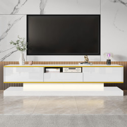Jaxenor 180cm Hochglanz TV Schrank mit 3 Schubladen, Moderner TV Board mit Stauraum, Fernsehschrank mit Offenen Fach, Fernseher