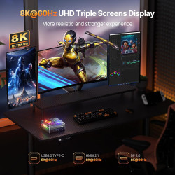 ACEMAGIC Cyberpunk RGB AI Mini PC Gaming AMD Ryzen 7 8845HS (bis zu 5,1 GHz), 32GB DDR5 1024GB (1TB) NVME PCIE 4.0 SSD Micro