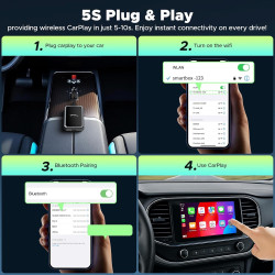 LAMTTO Car TV Mate, Kabelloser Carplay Adapter für kabelgebundenes OEM Carplay & Fi-re TV Stick/Spielekonsole HDMI-Multimedia