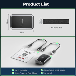 LAMTTO Car TV Mate, Kabelloser Carplay Adapter für kabelgebundenes OEM Carplay & Fi-re TV Stick/Spielekonsole HDMI-Multimedia
