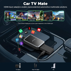 LAMTTO Car TV Mate, Kabelloser Carplay Adapter für kabelgebundenes OEM Carplay & Fi-re TV Stick/Spielekonsole HDMI-Multimedia