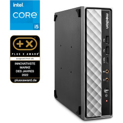 MEDION S20 Mini PC (Slim, Intel Core i5-12400T, 512GB SSD, 16GB DDR4 RAM, VESA Halterung, USB-C, WLAN, Win 11 Home)