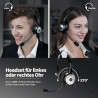 TECKNET Bluetooth PC Headset mit Mikrofon & USB Dongle [45 Std Anrufzeit & 10M Reichweite] kabelloses Headset mit Ladestation,
