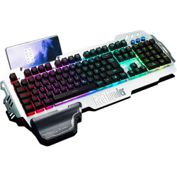 RedThunder K900 Halbmechanisch Gaming Tastatur [Version 2024], QWERTZ Deutsch Layout, RGB Beleuchtete, Ganzmetallpaneel, 26