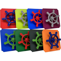 move and stic Platte 40x40 mit Spielfunktion Multifunktionsplatte Spielplatte mit Piratenlenkrad für Spielturm (Platte 40x40cm