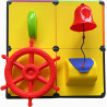 move and stic Platte 40x40 mit Spielfunktion Multifunktionsplatte Spielplatte mit Piratenlenkrad für Spielturm (Platte 40x40cm