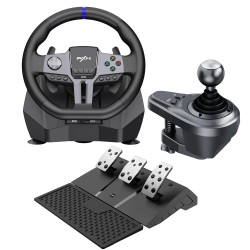 PXN V9 Gen2 PC Lenkrad mit Pedalen und Shifter, 270/900 Grad Drehung Racing Wheel, Magnetic Encoder Rennlenkrad, Hall Effect